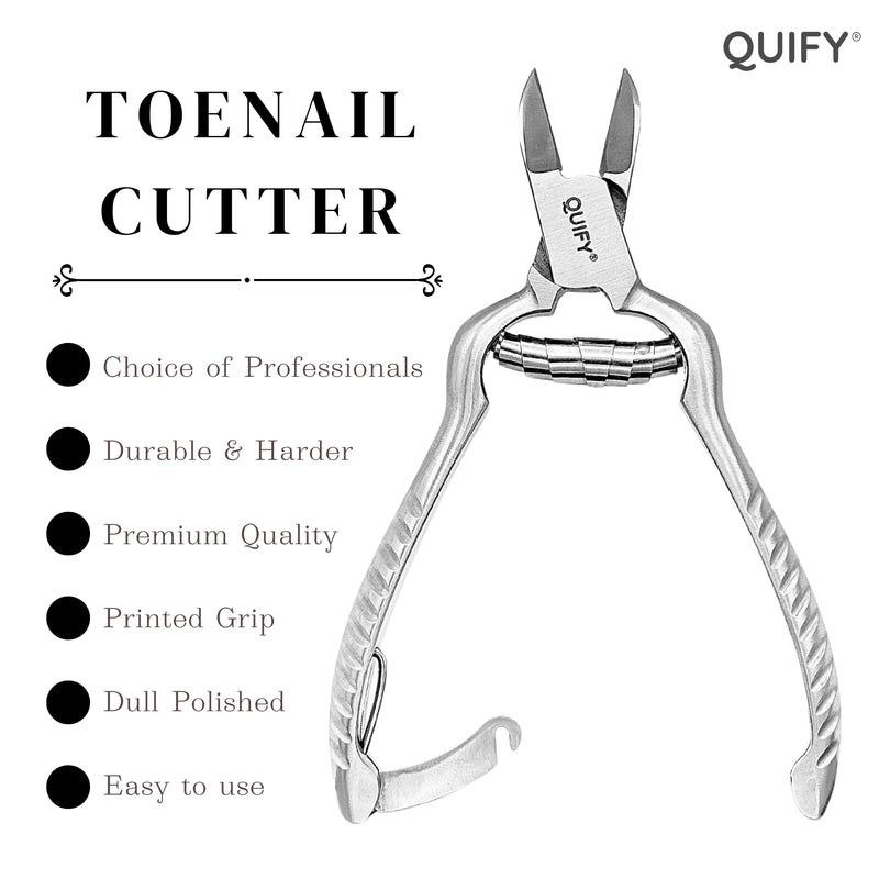 Heavy Duty Podiatrist Toenail Clippers for Thick and Ingrown Nails, Stainless Steel Toe Nail Cutter, Pordiatry Ingrown Toenail Tools - Barell Spring - Curved Tip 5.25" - BeesActive Australia