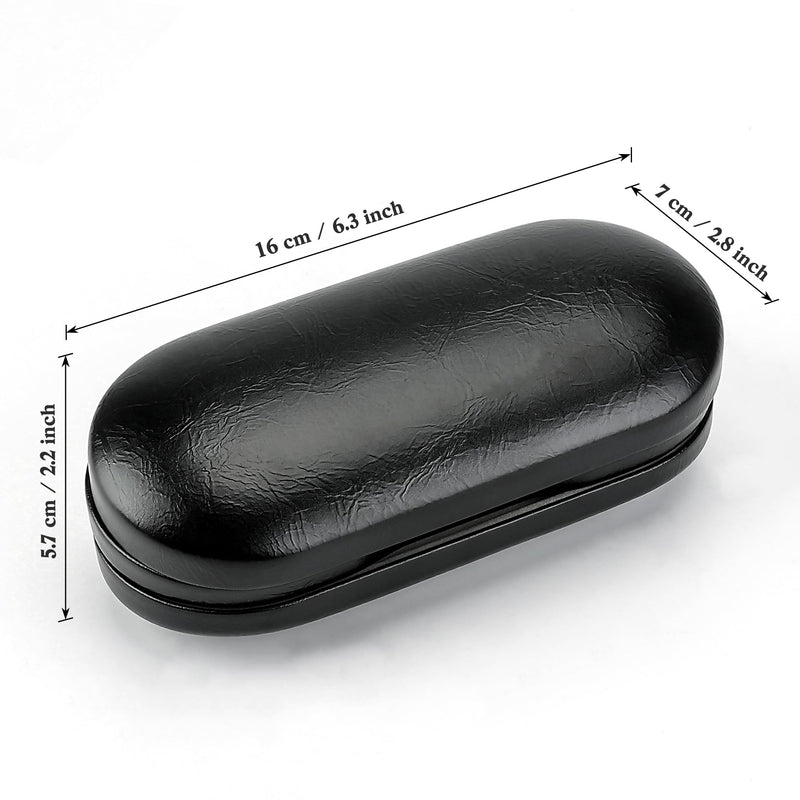 2 in 1 Contact Lens Case and Glasses Case,Double Sided Dual Use Design with Mirror, Tweezer and Contact Lens Solution Bottle,Portable Soak Storage Kit for Travel,Office(Black) Black