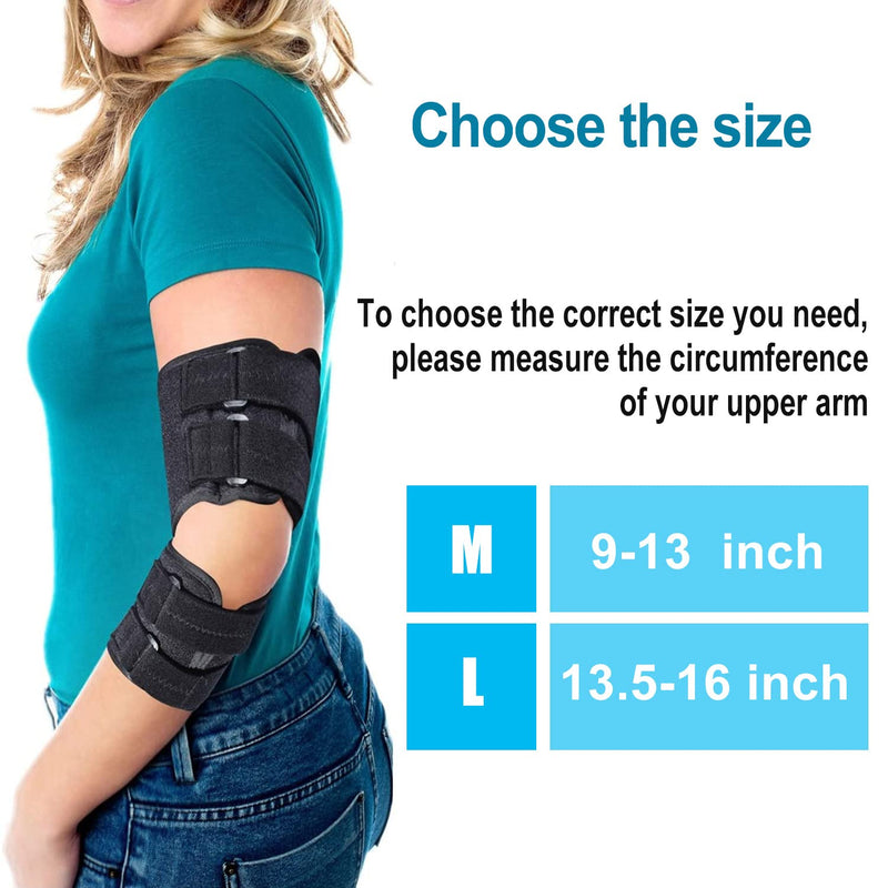 Elbow Brace Support Splint for Cubital Tunnel Syndrome and Arthritis Pain Relief , Adjustable Angle Stabilizer Brace ,Prevent Excessive Bending at night,Fits left and right Arms for Woman and Man- M Medium