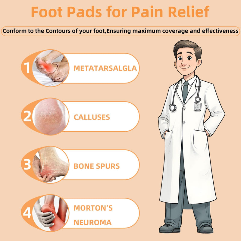 48PCS Shaped Felt Callus Pads Metatarsal Pads Forefoot Foot Pads Pain Relief Foot Cushion Keep Protecting Calluses from Rubbing on Shoes Adhesive Pads for Men and Women Brown-48pcs - BeesActive Australia