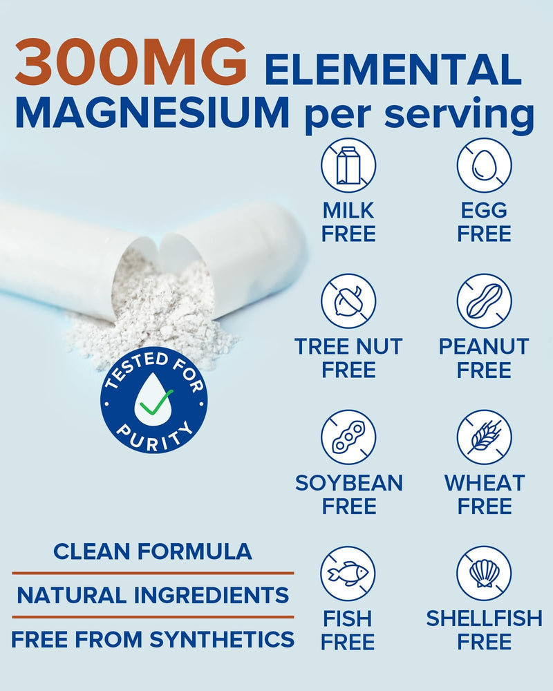 Terranics Magnesium Complex with Glycinate, Citrate, Taurate & Malate | Supports Nerve & Mood Health | Includes Ashwagandha, L-Theanine, Vitamin D3 & B6 | 240 Capsules | Non-GMO 240 Count (Pack of 1)