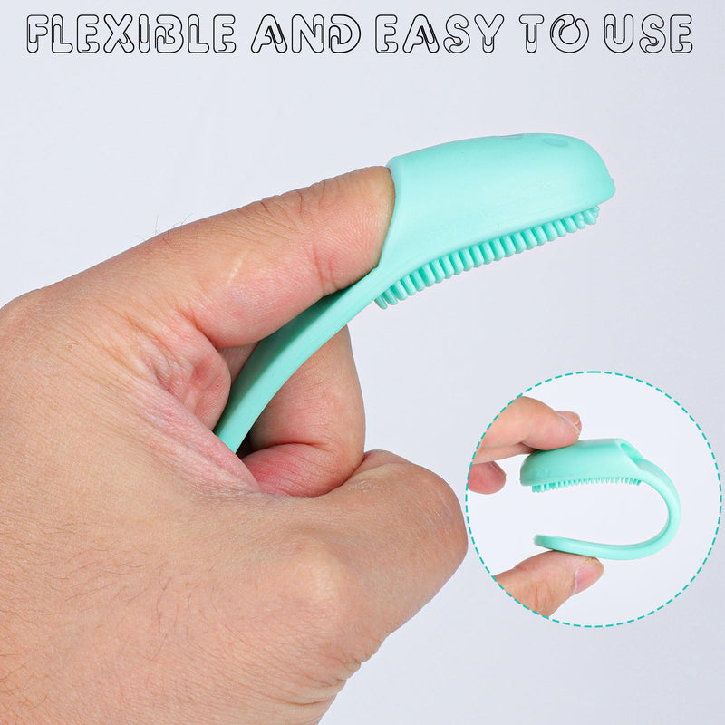 8PCS Silicone Cat Chin Brush, Silicone Scrubber for Cat Chin Cleaner, Soft Pet Finger Toothbrush Dental Care for Cats Dog Puppies 8PCS (Pink+Green+Purple+Blue)*2