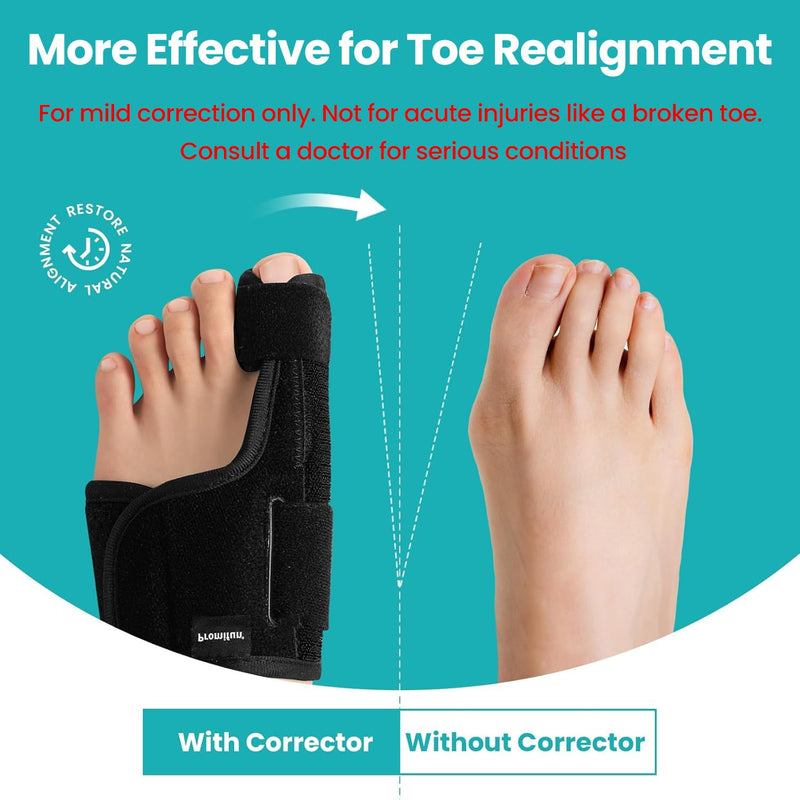 Promifun Toe Splint for Broken Toes - Big Toe Splint for Women & Men - Support Brace for Day & Night Use - Bunion Corrector - 1 Pair - BeesActive Australia