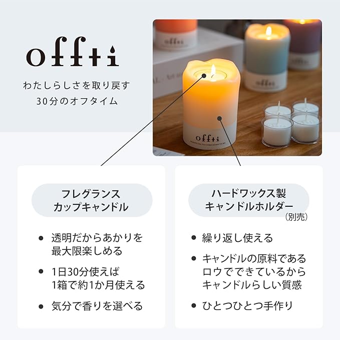 offti Fragrance Cup Candles (White Tea Scent), Pack of 4 - BeesActive Australia