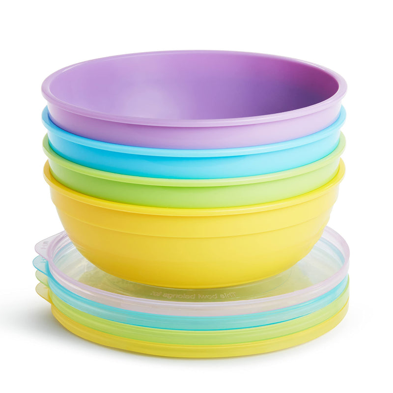 Munchkin® Love-a-Bowls™ 10 Piece Baby Feeding Set, Includes Bowls with Lids and Spoons, Multicolor