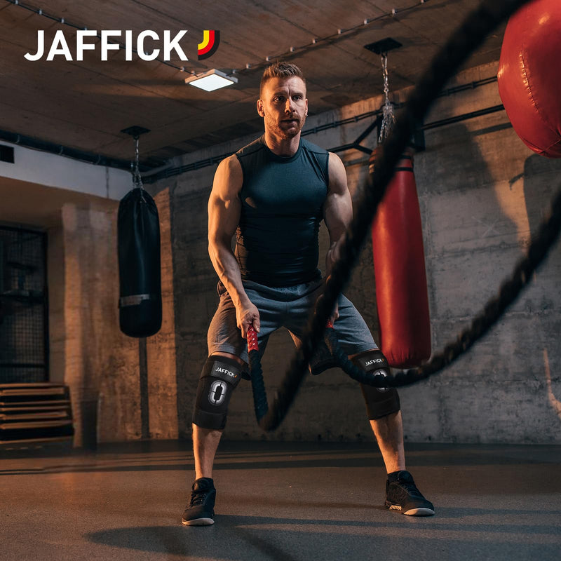 Jaffick Knee Sleeves (1 Pair),Double Layer Compression Knee Braces for Suitable for Squats, Weightlifting, Powerlifting, Gym Exercises, Unique Pressure Belt Design，7MM Neoprene Sleeves L Black