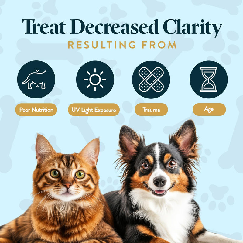 OcluVet Bundle Eye Supplements for Dogs & Cats | Vision Chews with Omega-3 for All Ages - Includes 15 Chicken Liver Flavored Chews & Pet Eye Drops, 16 mL | Antioxidants & 2% NAC for Cataracts