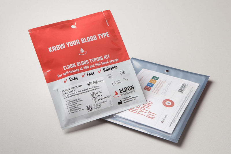 Eldoncard INC Blood Type Test (Complete KIT) - Find Out if You are A, B, O, AB & RH- Results in Minutes - Air Sealed Envelope, Safety Lancet, Micropipette, Cleansing Swab - 1 Pack - BeesActive Australia