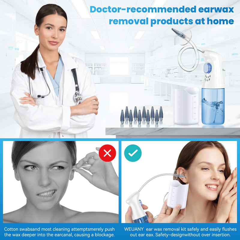 Ear Wax Removal, Ear Cleaner, Ear Wax Removal Kit, FSA Eligible Items Only List, Manual Ear Irrigation Flushing System, Safe and Effective to Clean Ear Built Up Wax Blue - BeesActive Australia
