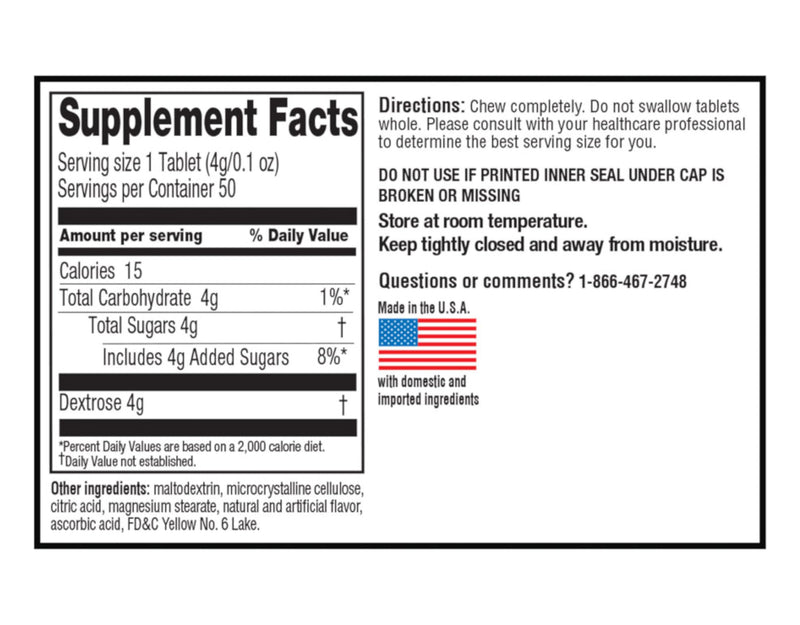 Quality Choice Fast Acting Glucose Tablets Orange Flavor 50 Tablets… 50 Count (Pack of 1)