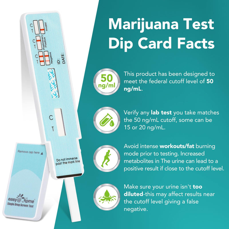 Easy@Home Marijuana Urine Drug Test Kit [15 Pack] - THC Tests for Home Use - Weed Detox Testing Kits with 50ng/ml Cutoff Level #EDTH-114 15 Count (Pack of 1)
