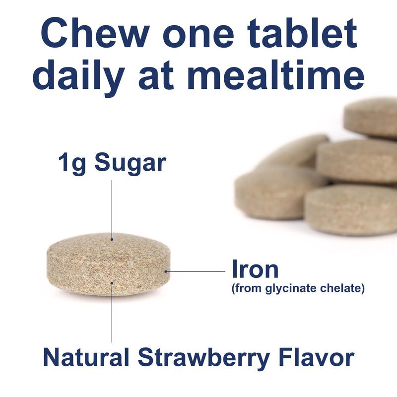Carlson - Kid's Chewable Iron, 15 mg, Superior Absorption, Blood Health, Energy Production & Optimal Wellness, Natural Strawberry Flavor, 60 Tablets 60 Count (Pack of 1) - BeesActive Australia