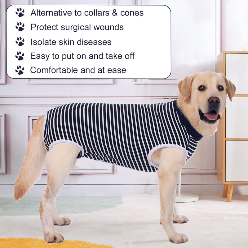 Axcimond Dog Bodysuit After Surgery Dog One-Piece with Zipper Surgery Body Dog After Surgery Dog Body Castration Dog Surgery Body Female Male Wound Protection Recovery Suit for Dogs Cone Alternatives 4XL Navy Blue - BeesActive Australia