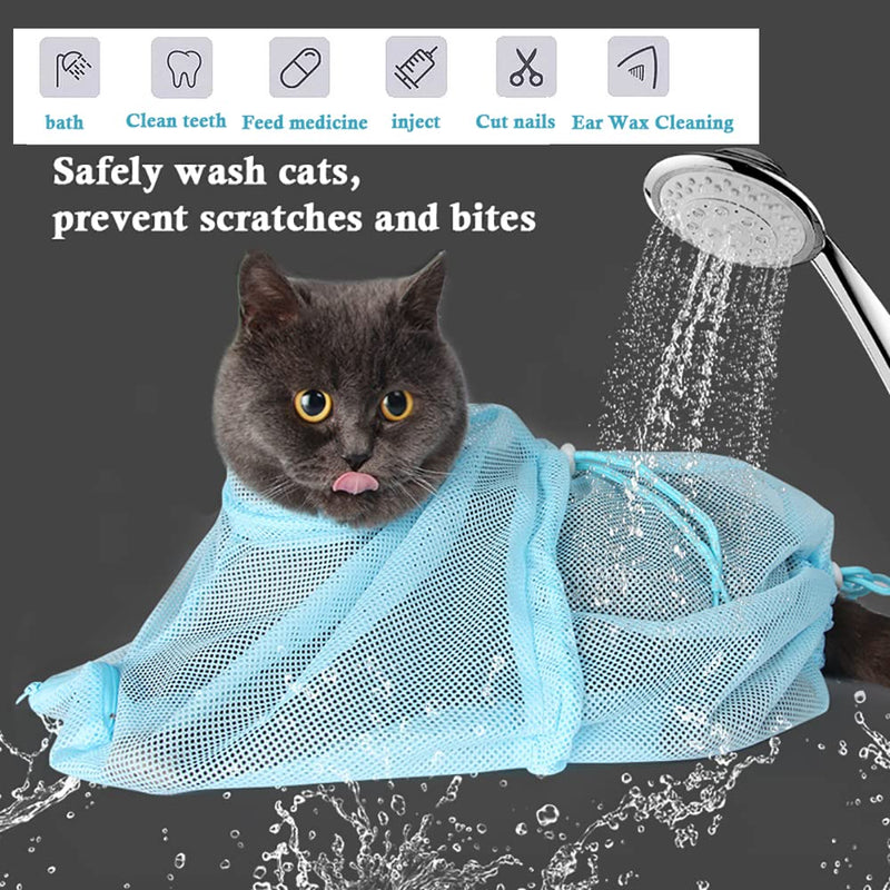 Mash Cat Grooming Bag and Cat Comb, Polyester Wash Bag Cat Accessories Pet Products Cleaning Supplies Adjustable Bath - BeesActive Australia