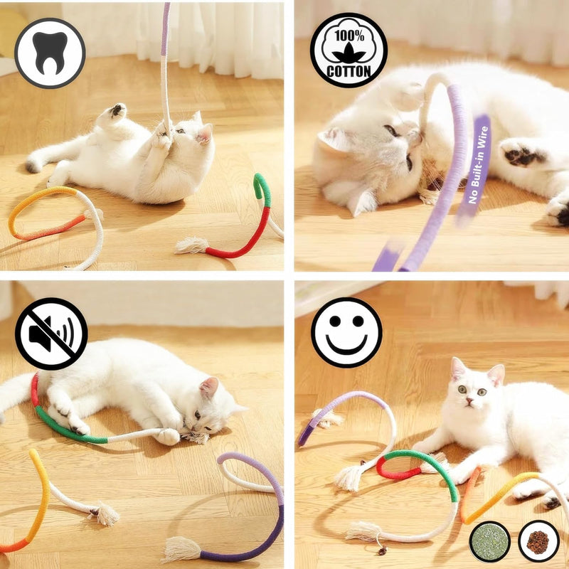 Cat Toys 12PCS Catnip Toy for Indoor Kitten Toys Cat Chew Stick for Dental Cleaning Teeth Cat Silvervine Rope Treat Kitty Feather Snack for for Kick Molar Scratch Self Play Interactive Boredom Pro-12PACK MIX - BeesActive Australia