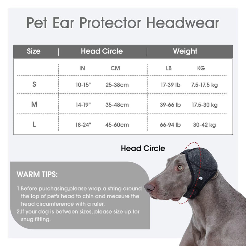 IECOii Dog Calming Hoodie,Waterproof Pet Calming Hood for Swimming Bathing,Anxiety Relief & Noise Protection,Adjustable Dog No Shake Ear Wraps for Firework,Grooming,Thunderstorms,Separation,Grey,S Small(Head Circle:10"-15",Weight:17-39 lb) Grey