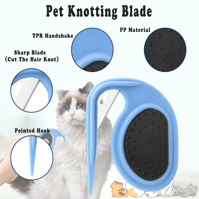 Pack of 2 knot comb hair removal tool, pet knotting comb, detangling knife cat with steel blade, grooming cat, for removing matted and loose hair - BeesActive Australia