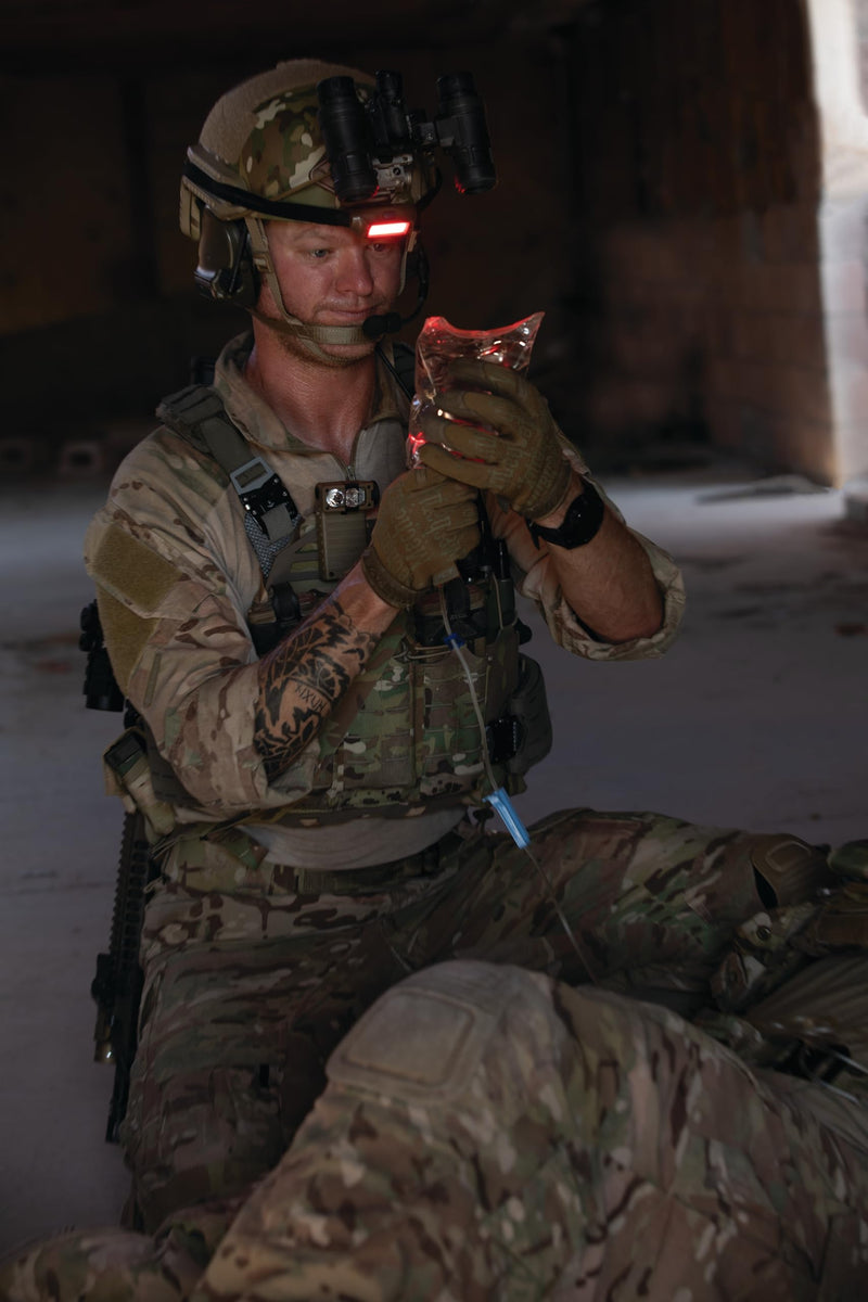 Streamlight 61706 Bandit 180-Lumen USB Rechargeable Red LED Headlamp with Elastic Head Strap, Clip, and USB Cable, Coyote - BeesActive Australia