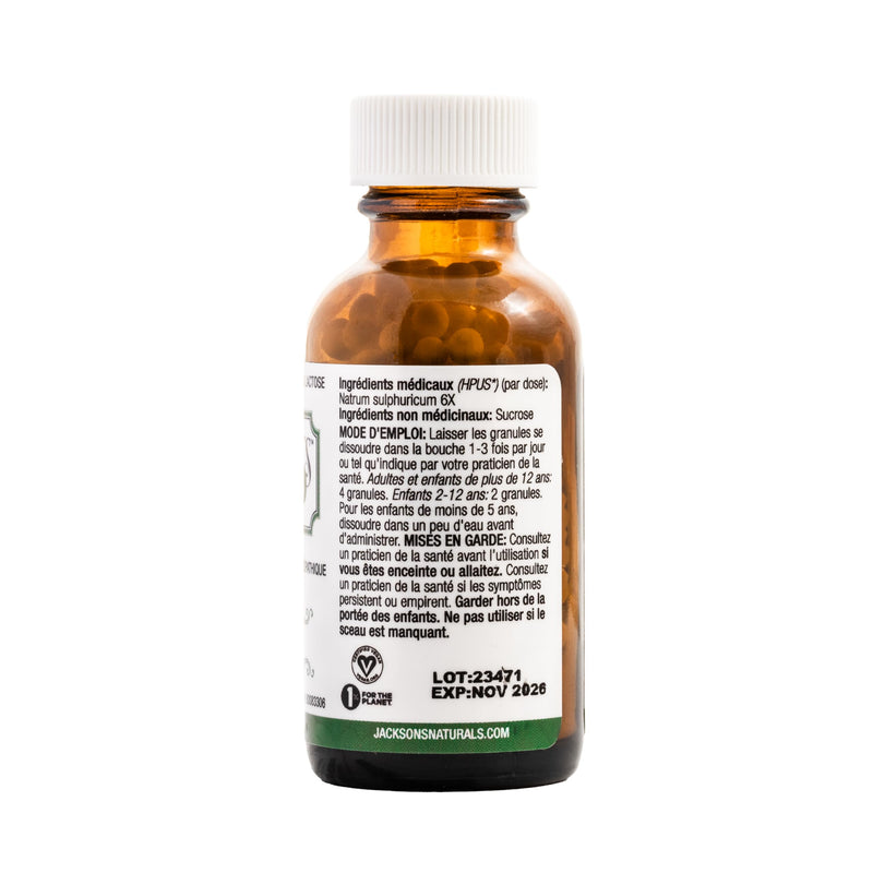 Jackson's #11 Cell Salt NAT Sulph 6X (500 Pellet Bottle) ‚Äì Certified Vegan, Lactose-Free Schuessler Tissue Salt Natrum Sulphuricum 6X - BeesActive Australia