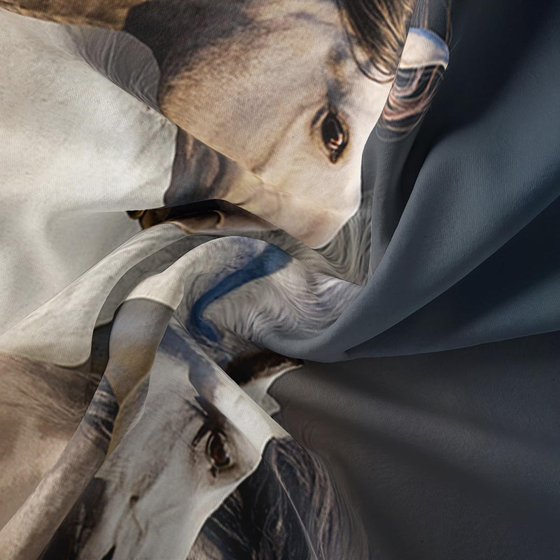 Horse Sheet Set,Running Horse Kids Bed Sheets,Galloping Horse 16" Deep Pocket Bed Sheet Set for Boys/Girls/Kids/Teens，4 Piece Sheet Set,1 Fitted Sheet,1 Flat Sheet and 2 Pillowcases，Twin Size Horse 5 Twin - BeesActive Australia