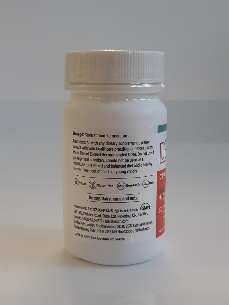 Szio+ Utiva Cranberry PACs – Clinically Studied Ingredients 36mg PACs Extract - UTI Prevention for Women - Urinary Tract Health – Cranberry Supplement Pills for Bladder Health, 30 Vegi Capsules 30 Count (Pack of 1) - BeesActive Australia