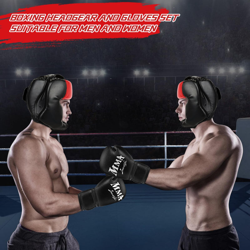 Sparring Head Guard with Gloves - Boxing Safety Headgear for MMA, Kickboxing, Muay Thai & Boxing - Adult & Kids Red Large-X-Large