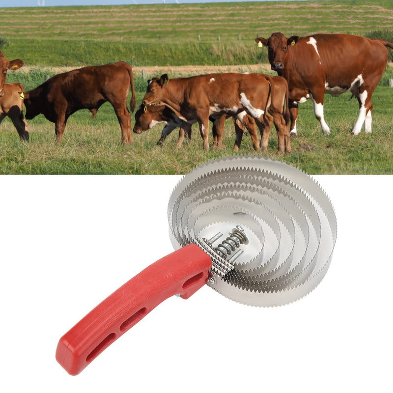 Metal curry comb, stainless steel, double-sided curry comb, cow curry comb, cattle curry comb, grooming, 6 layers, horse shedding comb, horse care brushes with soft touch handle for fur change, hair removal - BeesActive Australia