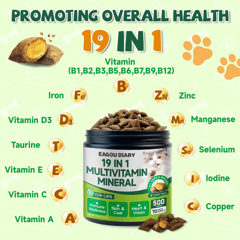 Eagou Diary Taurine for Cat Vitamins Treat + Taurine for Cat