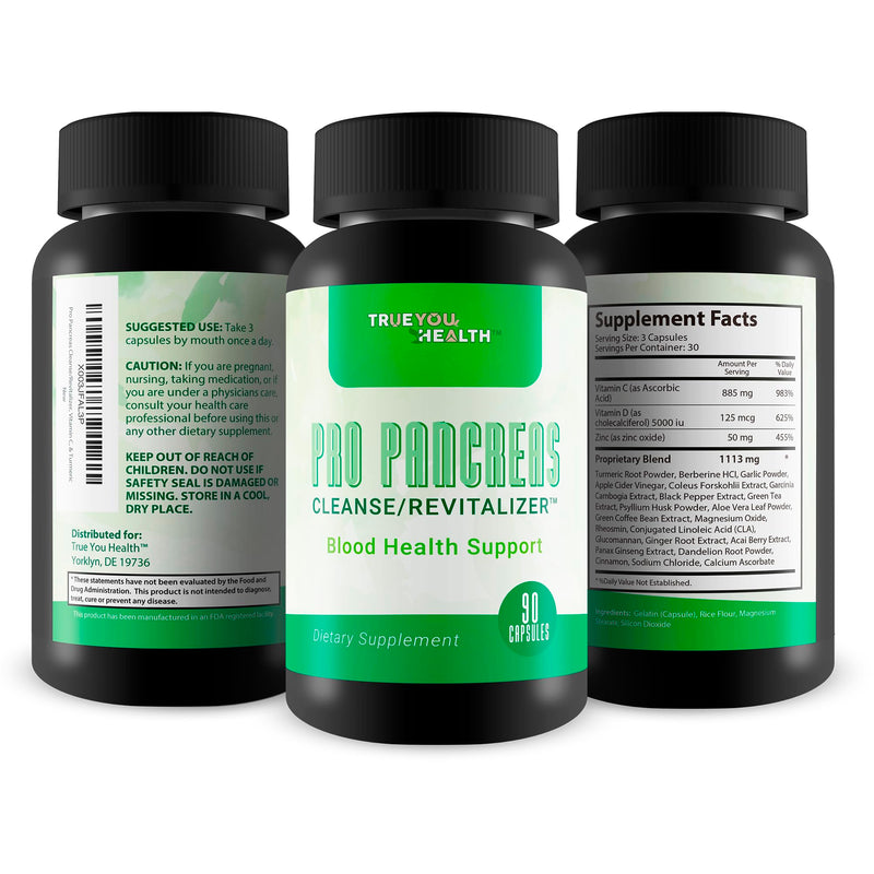 Pro Pancreas Cleanse/Revitalizer - Support Pancreas and Blood Health - Antioxidant Green Tea Pancreas Cleanse and Detox - Support Healthy Pancreas Function - Contains Vitamin D, Vitamin C, & Turmeric