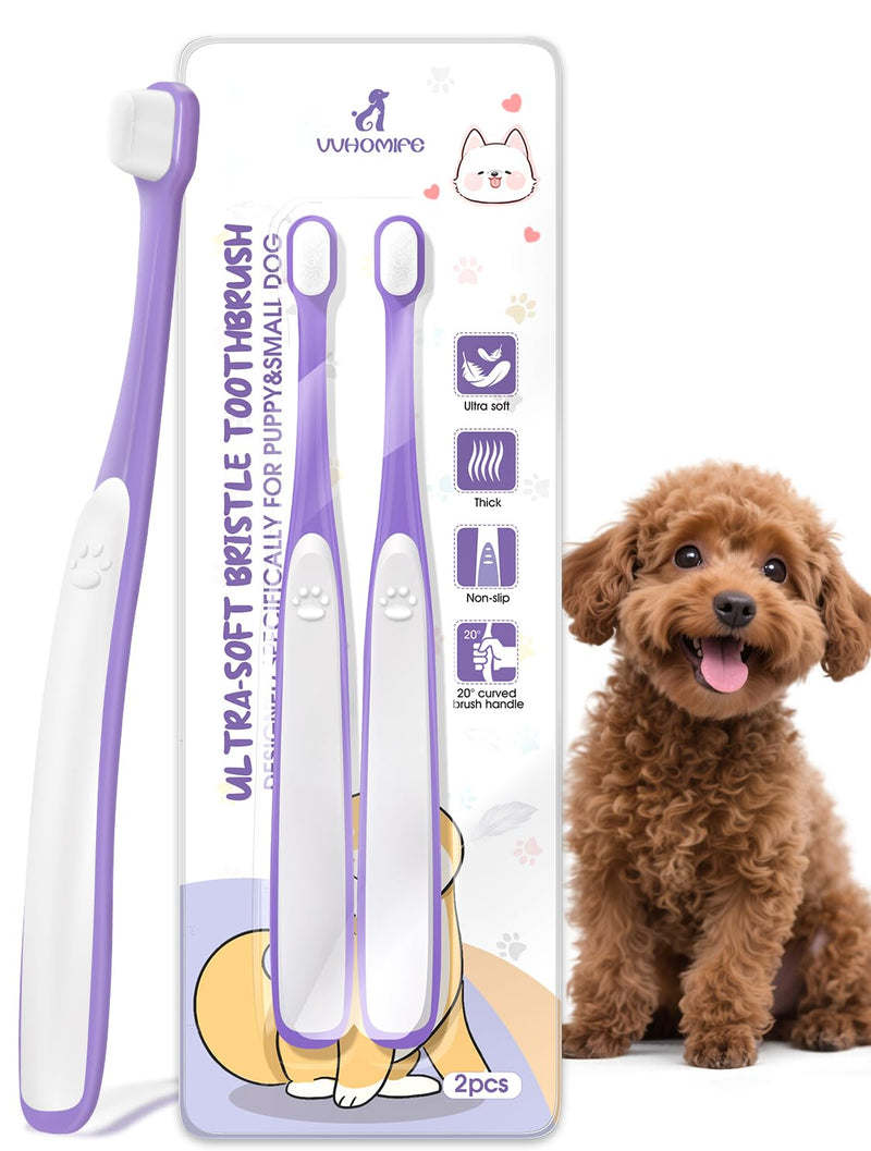 Tiny Dog Toothbrush for Small Dogs + Natural Coconut Oil Cat & Dog Toothpaste.