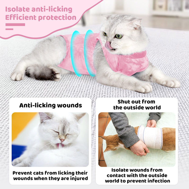 Mezrkuwr Cat Bodysuit After Surgery Castration for Cats Clothes Soft One-Piece Kitten Spay Collar Alternative Surgery Recovery Suits for Cats (M) M - BeesActive Australia