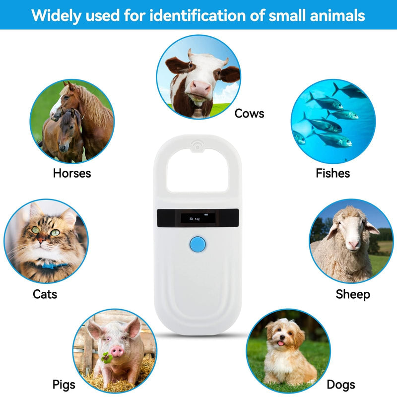 Pet ID Reader, Rechargeable Pet Microchip Scanner Pet Chip ID Scanner Animal Handheld Reader Pet Tag Display for ISO 11784/11785, FDX-B and EMID, Pet Tag Scanner for Animal - BeesActive Australia