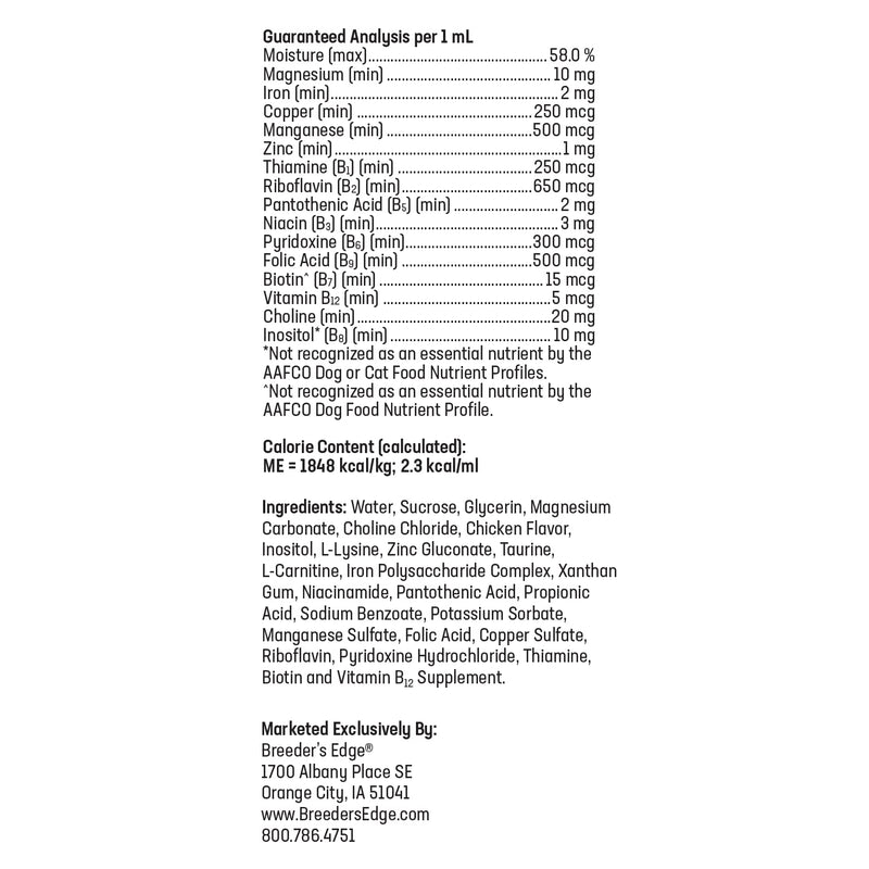 Breeder's Edge B Strong Liquid, Vitamin B for Dogs and Cats, Supports Canine and Feline Reproductive Health, Promotes Healthy Heat Cycles, Provides Energy, and Stimulates Appetite, 8 oz 8 oz - Liquid