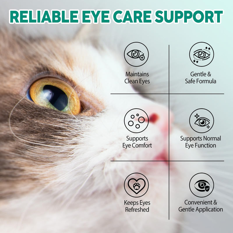 Dog Eye Drops,Eye Drops for Dogs&Cats, Gentle Eye Irritation Solution for Pets,Long Lasting Hydration,Soothe Dry Eyes Pink Eyes,Pet Tear Cleaner,Safe for All Pets,100ML