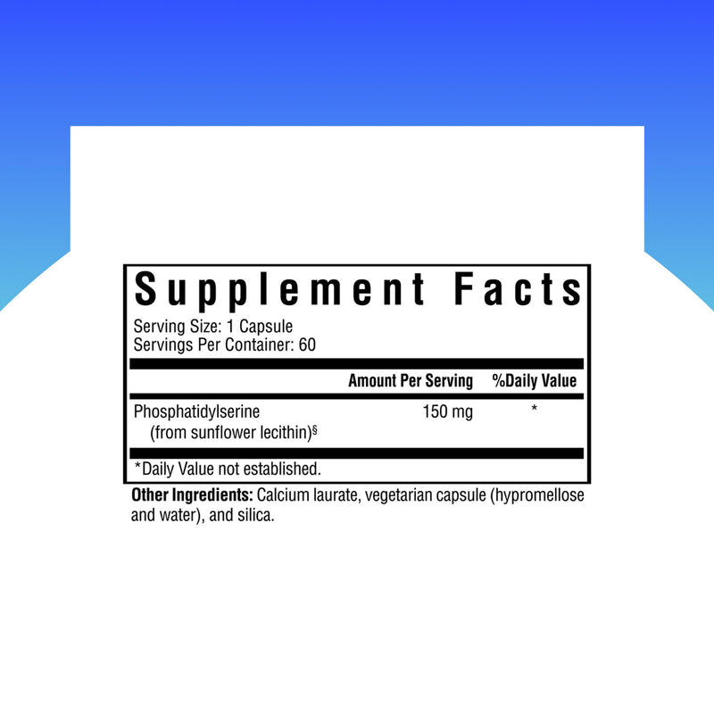 Seeking Health Phosphatidyl Serine - Brain Support Supplement with Sunflower Oil & Phospholipids - Vegetarian & Gluten-Free Capsules - 150 mg, 60 Capsules