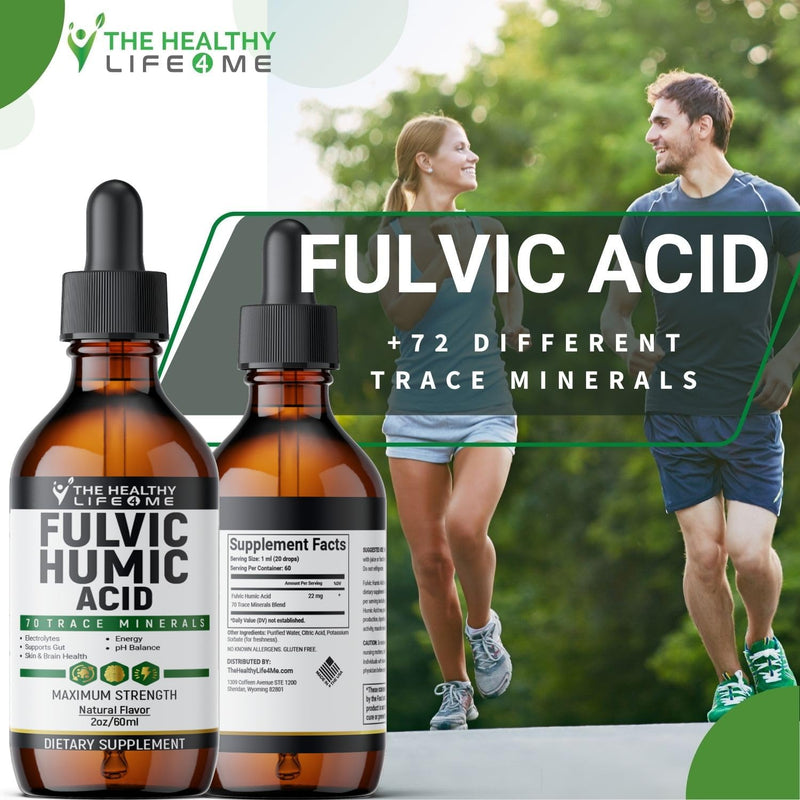 Liquid Fulvic Acid + Humic + Trace Minerals | Hydration | Keto Supplement | Energy | pH Balance | Hair | 2-Month Supply | Liquid Color - Brown - BeesActive Australia