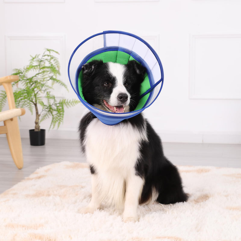 Dog Neck Brace Soft, Protective Collar Leak Protection Dog, Breathable Dog Neck Brace, Adjustable Dog Collar Leak Protection, Lightweight Neck Brace for Dogs, Pet Elizabethan (Size 8, Blue) Size 8 (Neck: 49.5 cm - 55.9 cm) Blue - BeesActive Australia