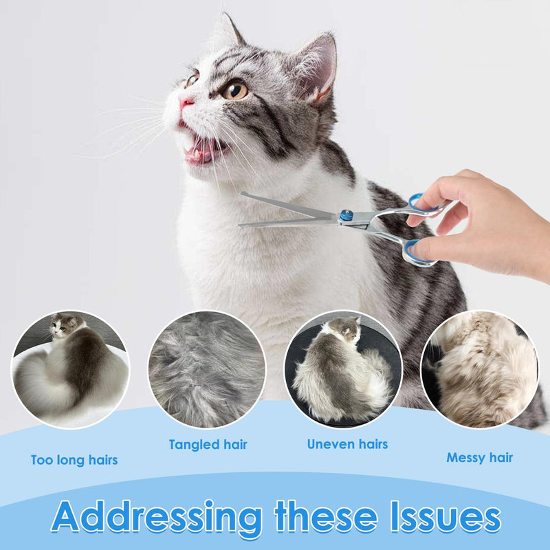 Pet Scissors Stainless Steel with Round Safety Tip Professional Hairdressing Scissors for Cutting Dog and Cat Hair - BeesActive Australia