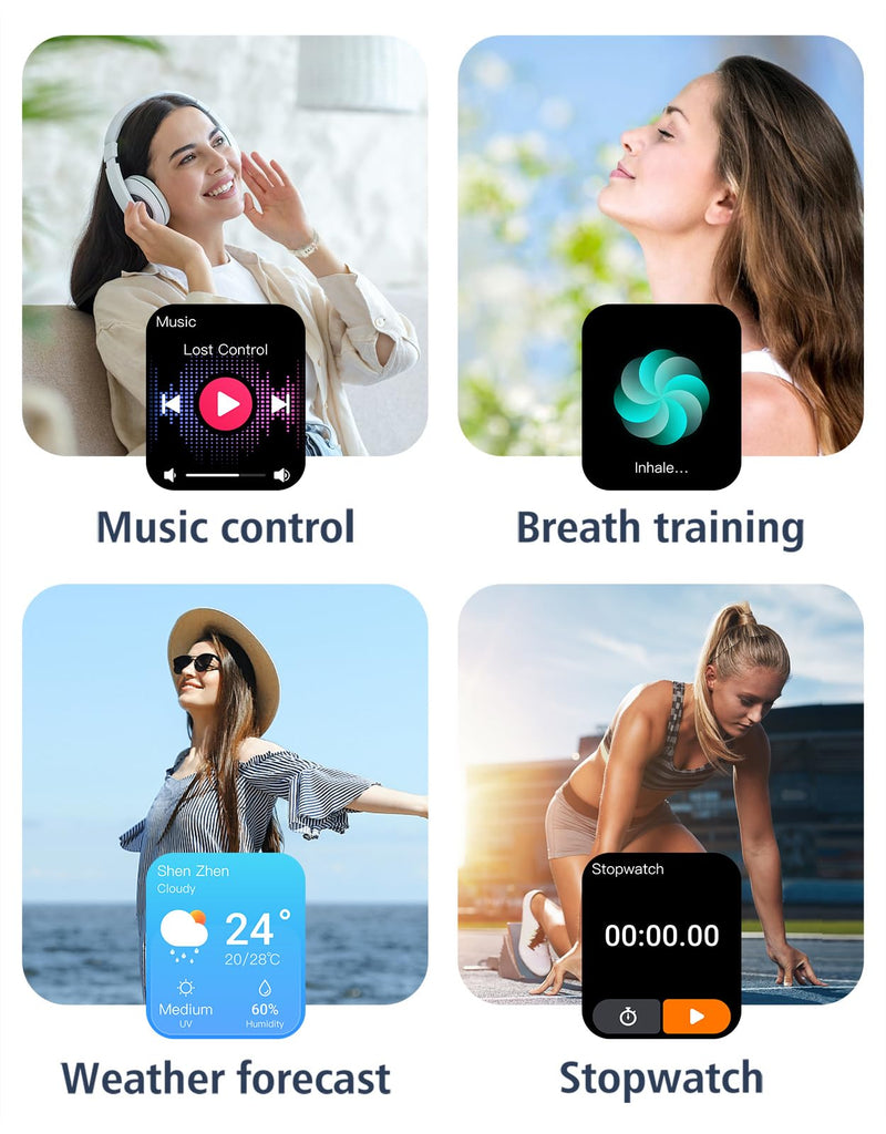 GRV Smart Watches for Women Men (Answer/Make Calls), 1.8" Smartwatch for iOS/Android Phones Fitness Tracker with 100+ Sports Modes Heart Rate/Sleep Monitor Pedometer IP68 Waterproof (Milky White) Milky White - BeesActive Australia