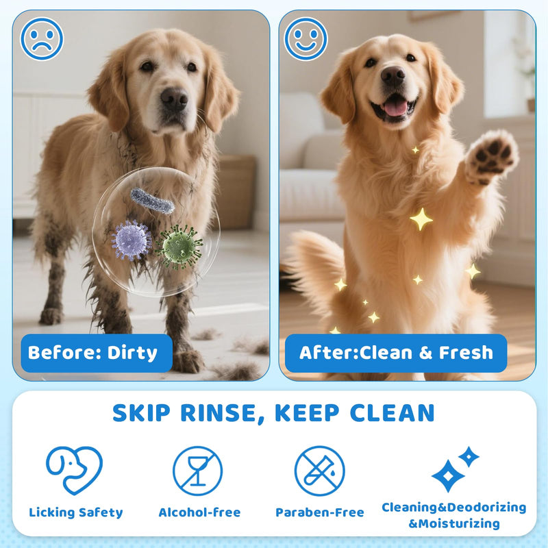 24 Pieces Cleaning Gloves for Dogs and Cats Pet Glove Wipes Hypoallergenic Cleaning Gloves for Pet Cleaning Deodorant, Hypoallergenic, Skin-Friendly
