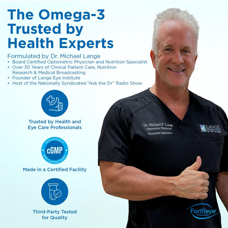 Fortifeye Super Omega-3 Fish Oil - 120 Count - 1600mg EPA + DHA - Triple Strength Ultra-Pure rTG Omega-3 Expertly Concentrated & Purified in Norway from Sustainably Sourced Wild Fish - Lemon Flavor 120 Count (Pack of 1)