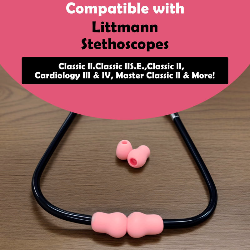 Silicone Ear Tips Earbud Replacement for Littmann Stethoscopes - Comfortable Fit Littman Ear Tips ReplacementÔºåStethoscope Ear Pieces,Cardiology IV Parts & Littmann Stethoscope Parts (pink) pink - BeesActive Australia