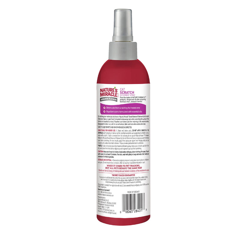 Nature's Miracle Advanced Platinum Cat Scratch Deterrent Spray, 8 Ounces, Discourages Destructive Scratching New Formula - 8oz - BeesActive Australia