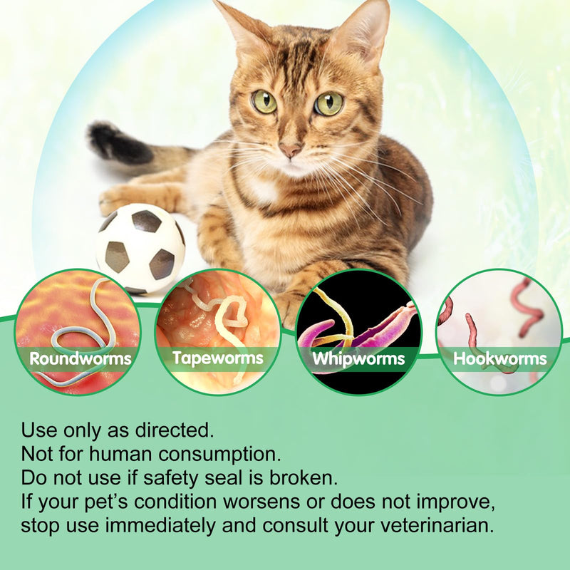 60ml Worm Treatment for Cats - Cat Worm Drops - Herbal Dewormer with Probitics - Improve Digestion, Immunity Boost - Anti-Parasite, Broad Spectrum Hookworms - Safe, Effective - BeesActive Australia