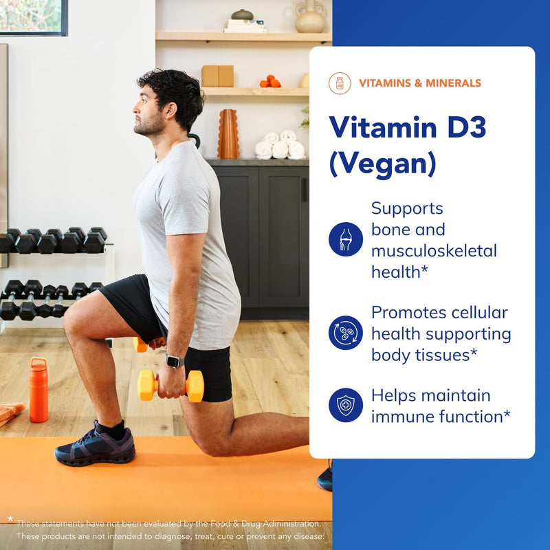 Pure Encapsulations Vitamin D3 Vegan, 120 Capsules | Support for Musculoskeletal, Cardiovascular, Brain, Cellular, and Immune Health*