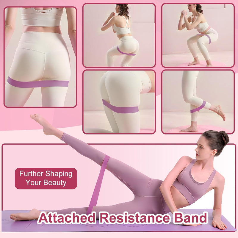 QIUTONG Thigh Master 2026 Upgraded, 10-78LB Thigh Master Thigh Exerciser, LED Inner Thigh Exerciser, 360° Pelvic Floor Exercise Devices, Hip Trainer Kegel Excerciser, 20LB Resistance Band, Light Pink - BeesActive Australia