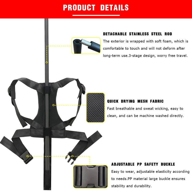 Fitness Posture Correction Stick with Adjustable Harness Gym Girl Essentials Workout Sets for Women Alignment Rod for Squats, Deadlifts, Hip Hinge, Kettle Balls for Women