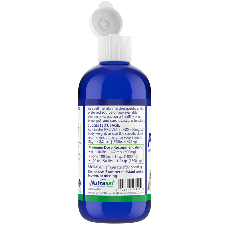 PPC-Vet Polyunsaturated Phosphatidylcholine Liver and Brain Health Supplement for All Sized Cats and Dogs 1000mg PPC / 5mL - Liposomal Liquid 8 oz - PawsPlanet Australia