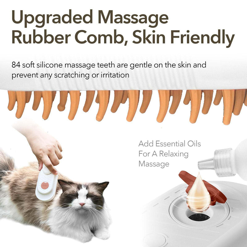 Cat Steam Brush for Shedding, Steam Brush for Indoor Cats, Water Brush, Cat Spray Mist Massaging Brush, Pet Hair Removal Brush, Suitable for Cats, Dogs and Rabbits, Cat Cleaning Brush 😽white - BeesActive Australia
