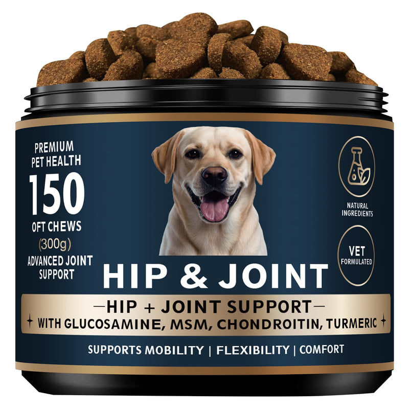 Glucosamine for Dogs - 150 Soft Chews, Hip & Joint Supplement with MSM, Chondroitin, Turmeric – Joint Support for Dogs Chicken Flavor – Vet Formulated – 2-Month Supply 10